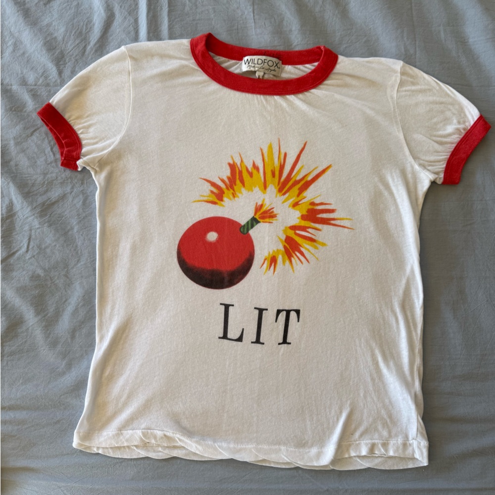 Wildfox "LIT" Short Sleeve Tee. Size S